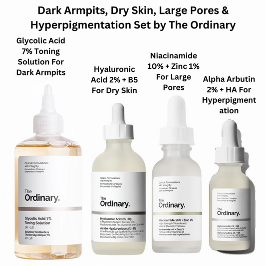 Dark Armpits, Dry Skin, Large Pores & Hyperpigmentation Set by The Ordinary