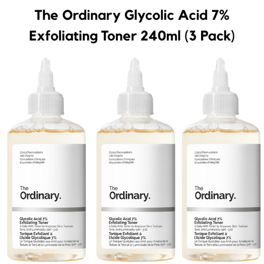 The Ordinary Glycolic Acid 7% Exfoliating Toner 240ml (Three Pack)